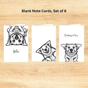 Whimsical Golden Retriever Notecards with Peel and Stick Envelopes